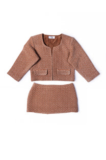 Toasted tweed skirt